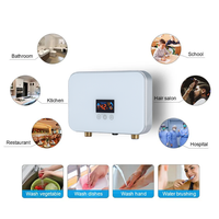 Pemanas Air Listrik Mini Instan 220V 4.5KW, Pemanas Air Tanpa Tangki Suhu Konstan untuk Rumah Tangga