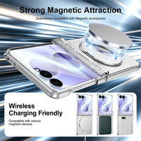 Coque de téléphone à support magnétique puissant 360° de haute qualité pour Samsung Z Flip 7 6 5 4 3 8 avec écran en verre trempé et protection anti-jaunissement de la charnière