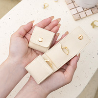 Pochette à bijoux en microfibre avec logo personnalisé, pliable, pour ranger les bagues et les boucles d'oreilles, sac de voyage pour petits accessoires
