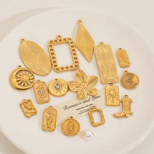 الفولاذ المقاوم للصدأ ديي صنع المجوهرات سحر ماء زهرة الشمس قلب للأطفال الأقراط قلادة الأزياء المعلقات سحر - Product Image 3