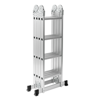 Échelle Pliante Multifonctionnelle en Aluminium, Grande et Petite Charnière, Escabeau Pliant en Aluminium, Échelle Télescopique pour Grimpe