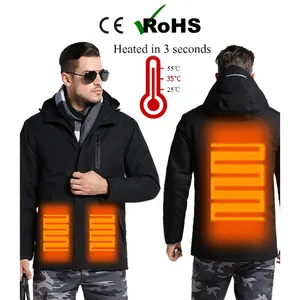 Mais o tamanho 3 Xl lavável homens Usb inteligente aquecimento Windbreaker Wearable aquecido jaqueta com bateria móvel