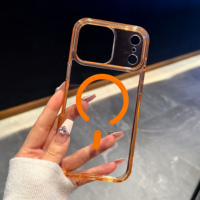 Casing Magnetik TPU PC Double-Injection untuk iPhone 18 Pro Max, Penutup Belakang Transparan Daya Hisap Kuat N52 untuk Aksesori Magnetik
