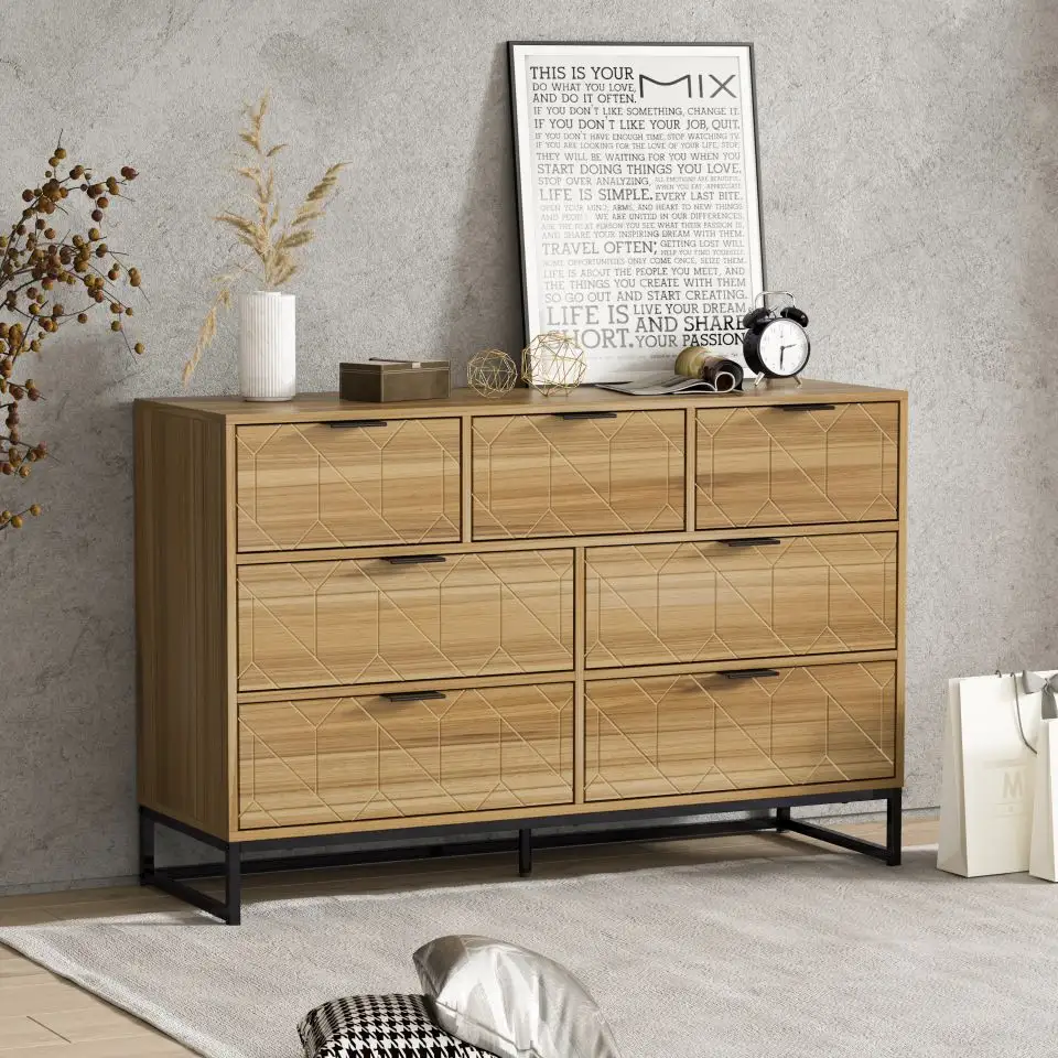 Meuble de salon moderne Commode à 7 tiroirs Armoire en bois Offre Spéciale armoire à tiroirs