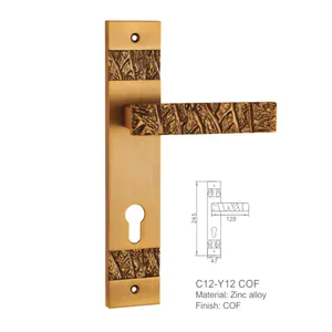 简单的意大利设计锌合金黄铜家具门把手花前或通道门锁和把手