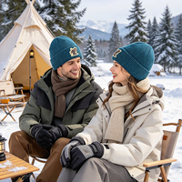 Bonnet d'hiver tricoté côtelé de haute qualité, personnalisé, pour hommes et femmes, en acrylique, avec logo brodé, style bonnet de pêcheur ou bonnet à revers.