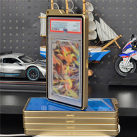 Étui magnétique pour cartes gradées avec trou pour cordon, protection antichoc en aluminium et verre pour cartes sportives PSA/CGC 35PT
