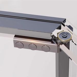 Puerta de Ducha Moderna de una Sola Hoja sin Marco, Forma de Diamante, Acero Inoxidable, Vidrio Impermeable, Deslizante, Decoración Simple para Baño - Product Image 3