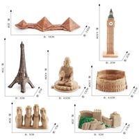 Modèle d'architecture mondiale simulée : Temple du Ciel, Grand Bouddha, Grande Muraille, Colisée, Tour Eiffel, Pyramide – Jouet décoratif