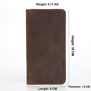 Portafogli Lunghi Vintage da <span class=keywords><strong>Uomo</strong></span> in Vera Pelle, Porta Carte Solido con Portamonete, Accessorio Elegante da <span class=keywords><strong>Uomo</strong></span> - Product Image 5