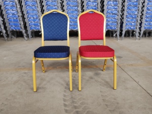 Venta al por mayor apilable Metal Drame tela Hotel muebles tapizados banquete boda evento sillas - Product Image 5