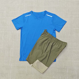 Conjunto de <span class=keywords><strong>Camiseta</strong></span> y Pantalones Cortos Deportivos para Hombre Nki <span class=keywords><strong>con</strong></span> Logotipo Personalizado, Conjunto de 2 Piezas de Jersey de Fútbol de Secado Rápido y Transpirable, Ropa Deportiva para Correr - Product Image 3