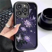 Coques de Téléphone Antichoc Luxe Fleurs pour iPhone 17 Air 16 15 Plus Pro Max 14 13 12 11 X – Housse de Protection Arrière Anti-chute
