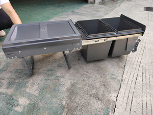 <span class=keywords><strong>Poubelle</strong></span> de cuisine double escamotable à fermeture automatique 300 mm pour meuble 30L 40L - Product Image 3