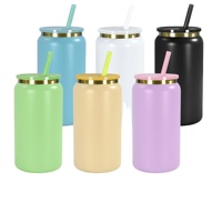 Gobelet en acier inoxydable personnalisé de 16 oz avec fond doré, vente en gros