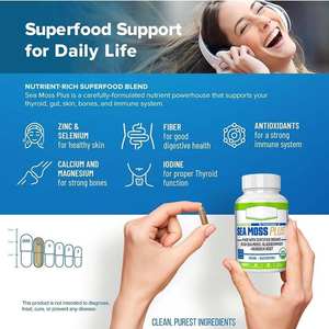 OEM/ODM Immunité prise en charge pilules végétaliennes complément capsules de mousse de mer organique naturelle pour adultes marque privée - Product Image 4