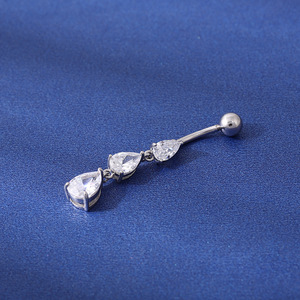 Gaby Chất Lượng Cao 925 Sterling Silver <span class=keywords><strong>Belly</strong></span> <span class=keywords><strong>Button</strong></span> Piercing Nhẫn Sáng Bóng Nước Giọt <span class=keywords><strong>Belly</strong></span> Nhẫn Bạc 14G Dangle <span class=keywords><strong>Belly</strong></span> Nhẫn - Product Image 4