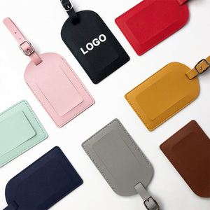 Etiquetas de equipaje personalizadas con logo, de cuero PU en blanco, para maletas de viaje, con nombre, para tarjetas de embarque, ideales como regalo. - Product Image 2
