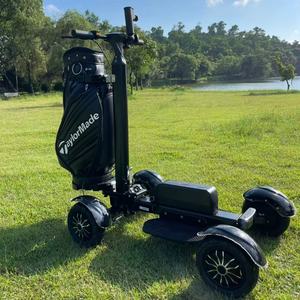 軽量折りたたみ式4輪電動ゴルフカートキックスクーターバッグホルダーアルミ20km/h最高速度150kg積載容量 - Product Image 5