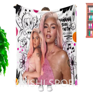 Venta al por mayor 3D patrón de dibujos animados <span class=keywords><strong>Karol</strong></span> <span class=keywords><strong>G</strong></span> Manana Sera Bonito viaje cama manta juego de cama - Product Image 3