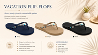 Sandales de plage en caoutchouc pour femmes, personnalisées par REVOL, ornées de fleurs, confortables, tongs d'été