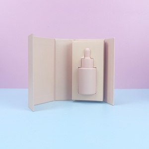 Customize Logo Cosmetic 30ml 50ml Green Flat Shoulder Essential Oil Serum Gradient Glass Dropper <b>Bottles</b> and Custompaper <b>Box</b> - Product Image 6