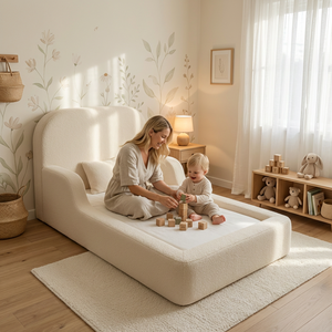 Cama de Piso para Niños y Pequeños Moderna 2026, Tapicería de Poliéster Cómoda y Ecológica sin Estructura con Diseño de Piso Bajo para Dormitorio - Product Image 2