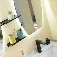 Meuble de salle de bain minimaliste avec double vasque en céramique et tiroirs à fermeture douce écologiques pour hôtels et villas