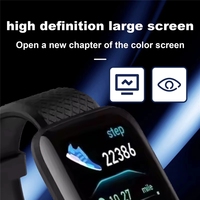 Montre connectée 116 Plus, bracelet le plus populaire, montre de fitness avec mesure de la pression artérielle, comptage des pas, rappel de fréquence cardiaque
