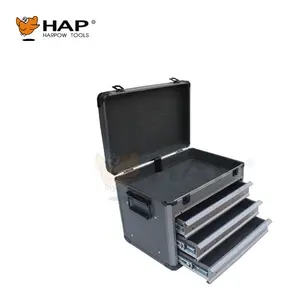 Best selling portable 3 drawers aluminum tool trolley case