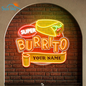 Diseño gratuito Nombre DE LA EMPRESA Café <span class=keywords><strong>Pizza</strong></span> Hamburguesa Logotipo de la marca Letreros de neón Tacos personalizados Obra DE ARTE Letrero de neón - Product Image 4