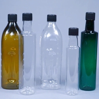 Bouteille ronde vide en PET de 500 ml, sans BPA, de qualité alimentaire, pour huile et eau, avec logo personnalisé OEM/ODM, conteneur transparent pour miel, vente en gros
