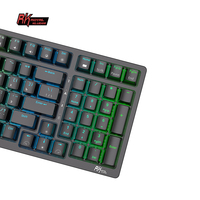 Clavier mécanique Royal Kludge RK98 personnalisé pour PC, 98 touches, rétroéclairage RVB, clavier de jeu sans fil, hotswap, 3 modes, russe