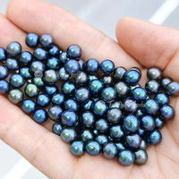 Perles de culture d'eau douce naturelles teintées Muses Jewels en gros, 6 mm à 7 mm, multicolores, presque rondes, perles en vrac pour la fabrication de bijoux