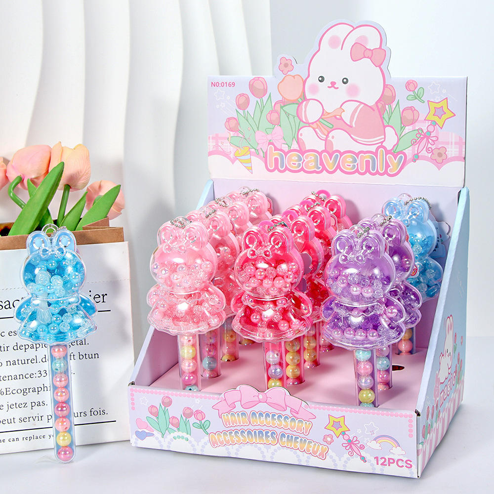 ลูกปัดไม้กายสิทธิ์กระต่าย5ตัว B สไตล์1ชิ้น