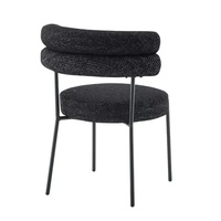 Modern Döşemeli Yemek Sandalyesi Beyaz Metal Ayaklı Kadife Otel Salon Sandalyesi Bukle Yemek Odası Vurgu Sandalyeleri