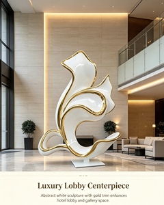 Spray-painted Custom Color Stainless Steel 3D Painted Modern Abstract Weather-resistant Figurine <b>Sculpture</b> for Parks Shopping - Product Image 2