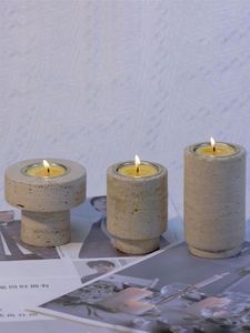 Đồ Trang Trí Nhà Bằng Đá Cẩm Thạch OEM & ODM Đá Tự Nhiên Travertine Màu Be Đồ Giữ Hương Bằng Gỗ Ả Rập Đồ Đốt Bằng Nhựa Thông - Product Image 3