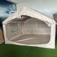 Tente familiale gonflable pour 6 personnes, grande tente de camping à montage rapide, imperméable, avec cheminée