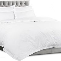 Parure de lit 4 pièces en coton tissé uni 100 % coton, écologique, respirante, 300 fils, taille King, avec drap-housse, housse de couette et taies d'oreiller, toutes saisons
