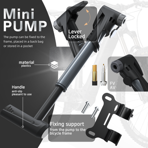 Pompe miniature BOMB P300 - Légère, étanche, pression de 80 à 130 PSI, matériau PA durable, fonctionnement manuel pour vélos de montagne et de route - Product Image 3