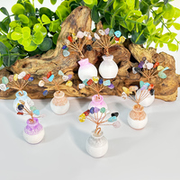 Mini bonsái de cristal tallado a mano al por mayor, árbol de la vida de grava de cuarzo natural con grabado para decoración de Mesa del hogar
