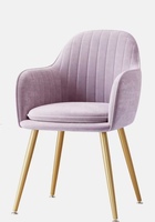 Chaise de salle à manger en tissu de luxe léger avec dossier - Design moderne et épuré pour chambre à coucher
