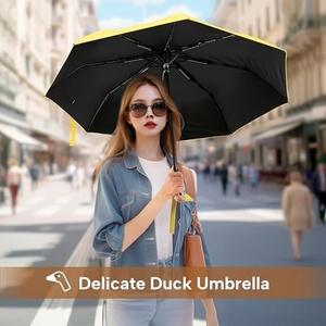 New Design Strong Fiberglass Ribs Portable Duck Handle Manual Folding <b>Umbrella</b> Waterproof Quick Dry Compact Advertising Gift - Product Image 4