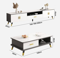Meubles de salon modernes et minimalistes RH : Ensembles de meubles TV et tables basses de luxe léger en MDF avec caractéristiques réglables