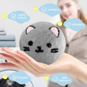 Lot <span class=keywords><strong>de</strong></span> 6 boules <span class=keywords><strong>de</strong></span> séchage <span class=keywords><strong>de</strong></span> laine XL en forme <span class=keywords><strong>de</strong></span> chat mignon faites à la main boules <span class=keywords><strong>de</strong></span> séchage <span class=keywords><strong>de</strong></span> laine réutilisables pour le linge - Product Image 4