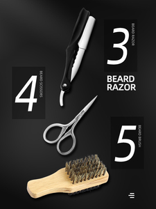 Outil <span class=keywords><strong>de</strong></span> toilettage et <span class=keywords><strong>de</strong></span> coupe pour hommes, 5 pièces, bois <span class=keywords><strong>de</strong></span> santal, poils <span class=keywords><strong>de</strong></span> bobo, moustache en bois, <span class=keywords><strong>brosse</strong></span> et peigne, pour nettoyage des cheveux lisses - Product Image 6
