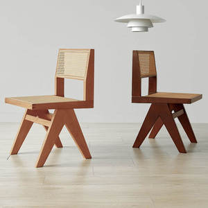 Solid wood lounge <b>chair</b>, rattan <b>chair</b>, dining <b>chair</b>, modern Scandinavian <b>chair</b>, standard packaging - Product Image 2