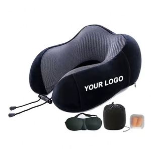 Slow Rebound Portable U-Shaped With Logo Ergonomic Breathable Soft <b>Memory</b> <b>Foam</b> Support Neck Travel Wrap Pillow - Product Image 2