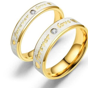 Hot Selling Italian <b>Couple</b> Matching Forever LOVE <b>Rings</b> Stainless Steel Crystals for Wedding Parties Fashion Titanium Steel - Product Image 4